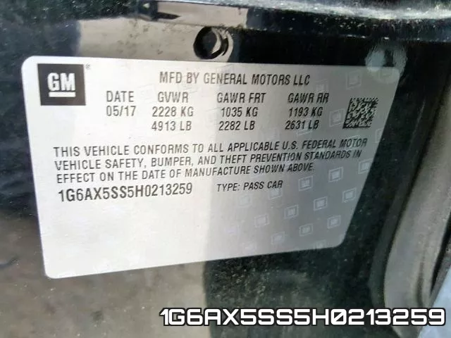 1G6AX5SS5H0213259 фото 2