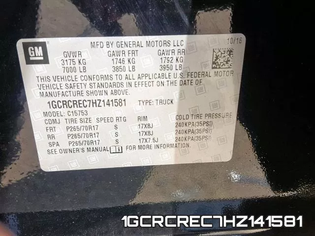 1GCRCREC7HZ141581 фото 2