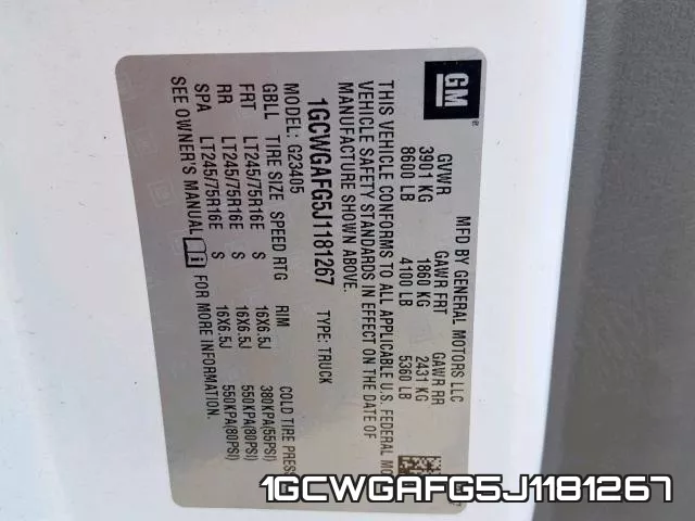1GCWGAFG5J1181267 фото 2