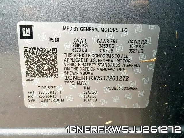 1GNERFKW5JJ261272 фото 2