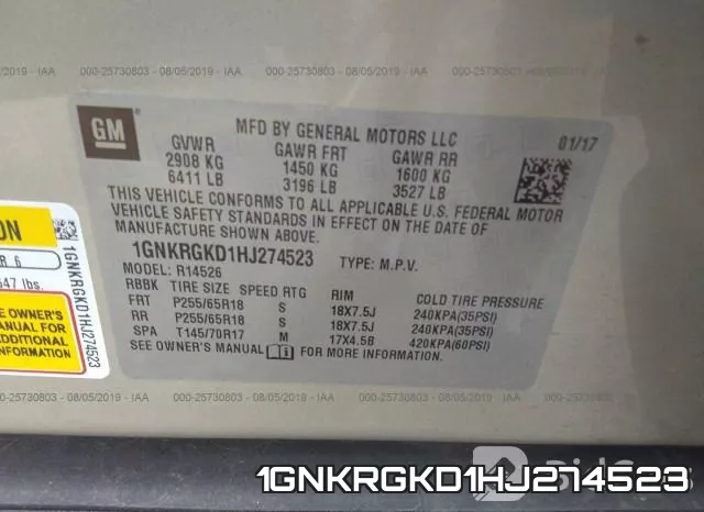 1GNKRGKD1HJ274523 фото 10
