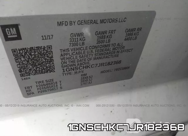 1GNSCHKC7JR182368 фото 10