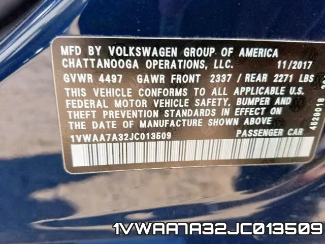 1VWAA7A32JC013509 фото 2