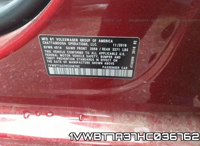 1VWBT7A37HC036762 фото 10