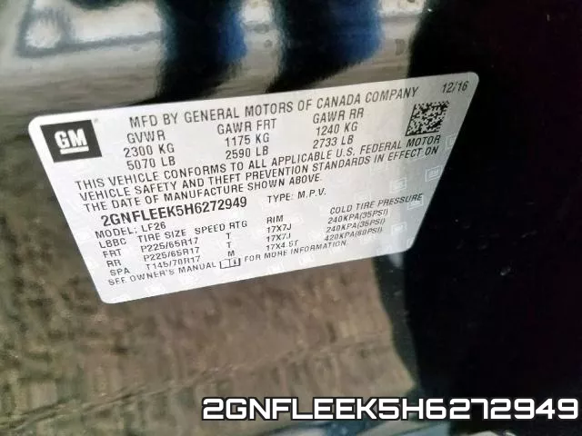 2GNFLEEK5H6272949 фото 2