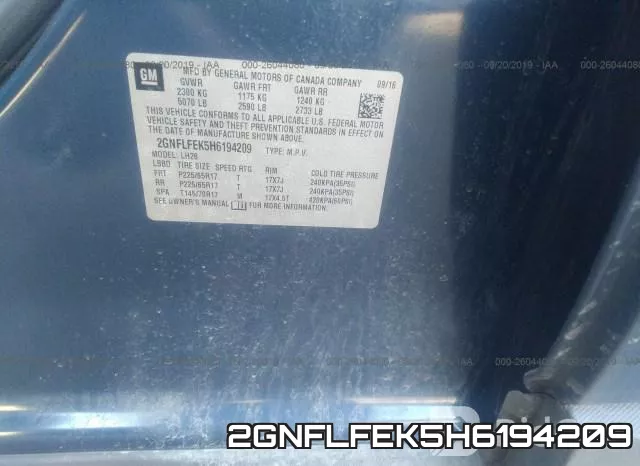 2GNFLFEK5H6194209 фото 10