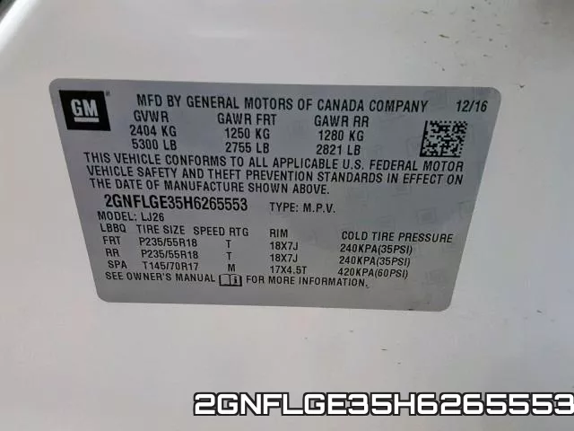 2GNFLGE35H6265553 фото 2