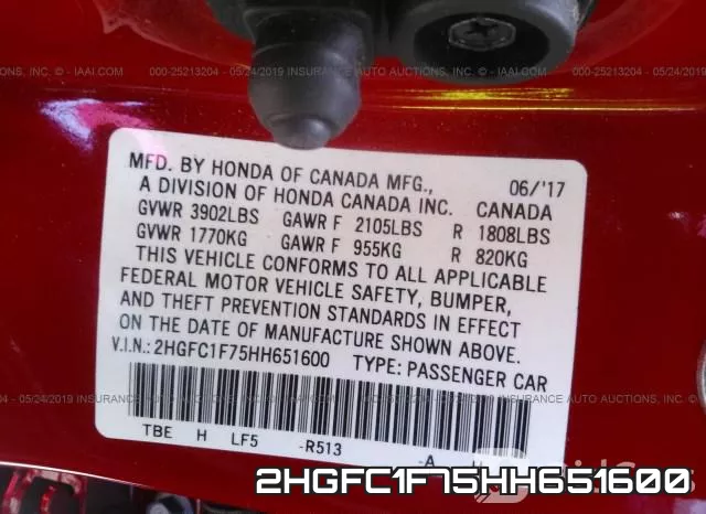 2HGFC1F75HH651600 фото 10