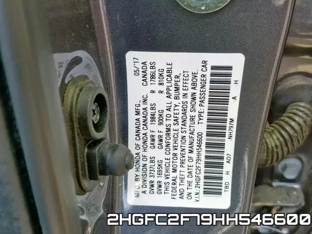 2HGFC2F79HH546600 фото 2