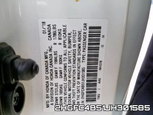2HGFC4B51JH301585 фото 2