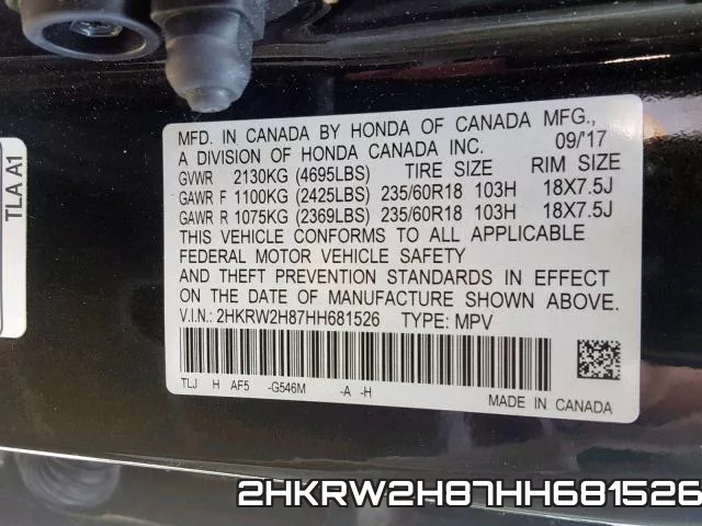 2HKRW2H87HH681526 фото 2