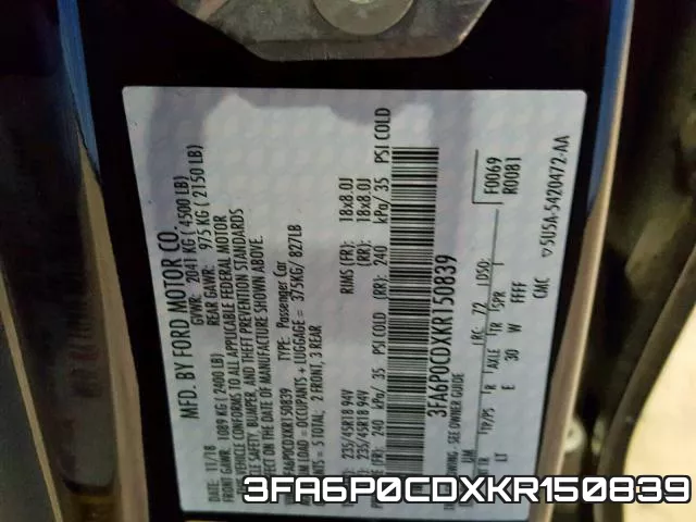 3FA6P0CDXKR150839 фото 2