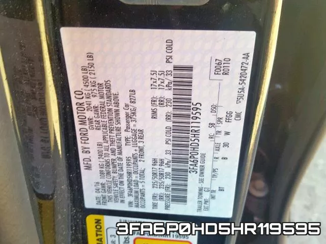 3FA6P0HD5HR119595 фото 2