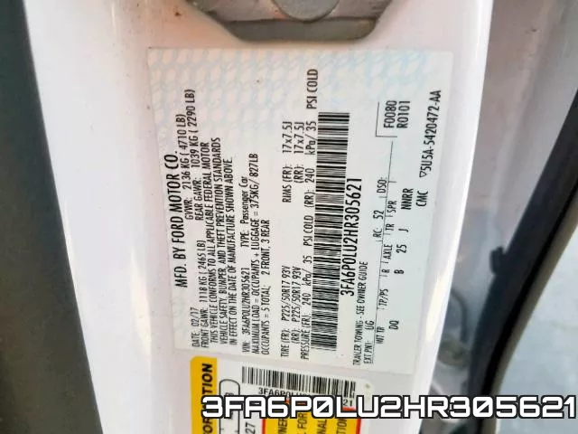 3FA6P0LU2HR305621 фото 2