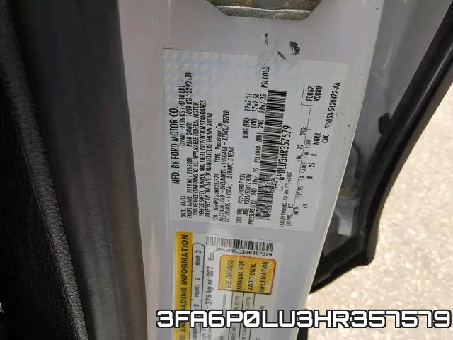 3FA6P0LU3HR357579 фото 2