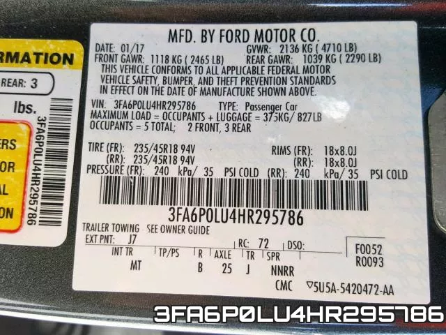 3FA6P0LU4HR295786 фото 2