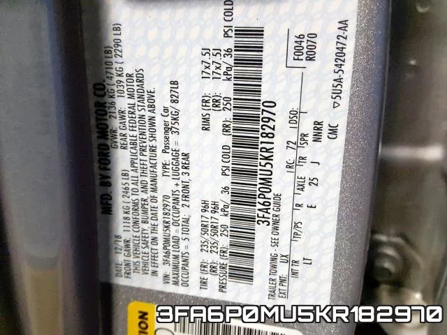 3FA6P0MU5KR182970 фото 2