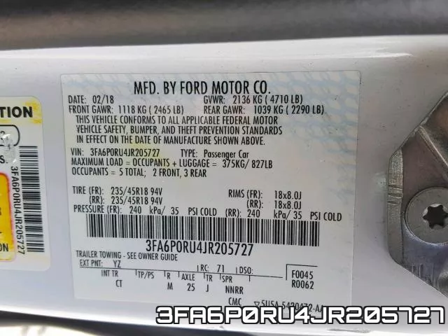 3FA6P0RU4JR205727 фото 2