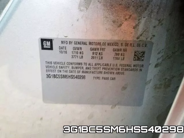 3G1BC5SM6HS540298 фото 2