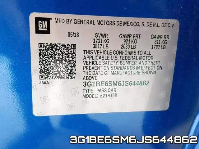 3G1BE6SM6JS644862 фото 2