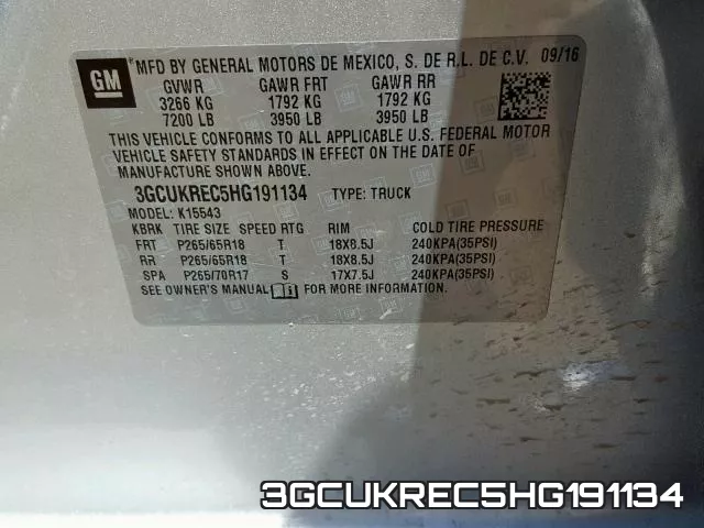 3GCUKREC5HG191134 фото 2