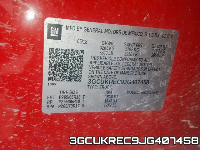 3GCUKREC9JG407458 фото 2