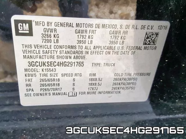 3GCUKSEC4HG291765 фото 2