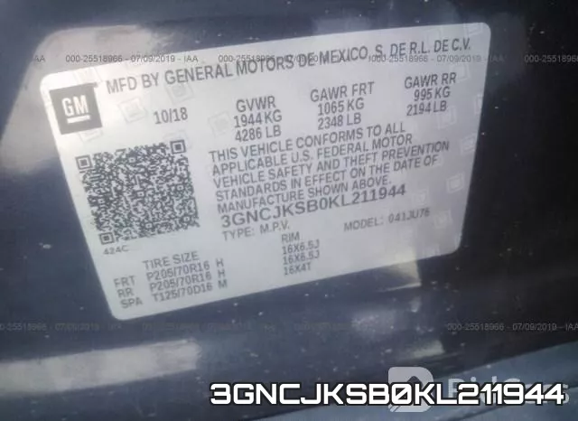 3GNCJKSB0KL211944 фото 10