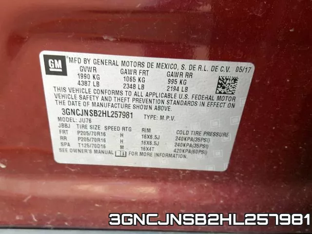 3GNCJNSB2HL257981 фото 2