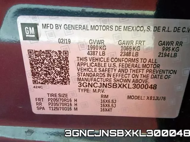 3GNCJNSBXKL300048 фото 2