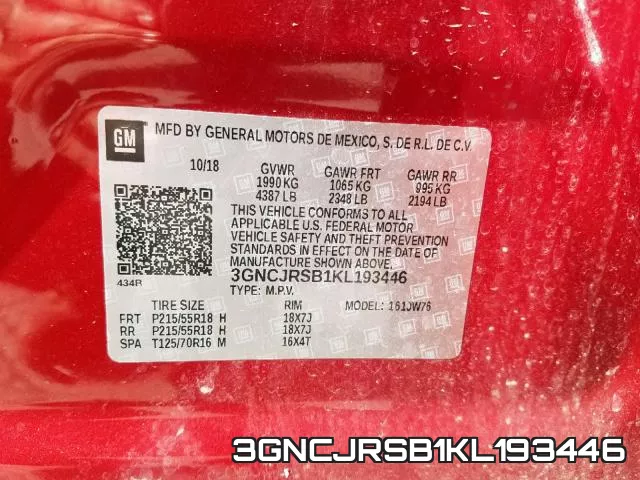 3GNCJRSB1KL193446 фото 2