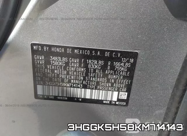 3HGGK5H58KM714143 фото 10