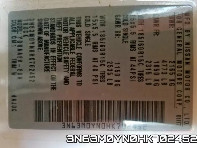 3N63M0YN0HK702452 фото 2