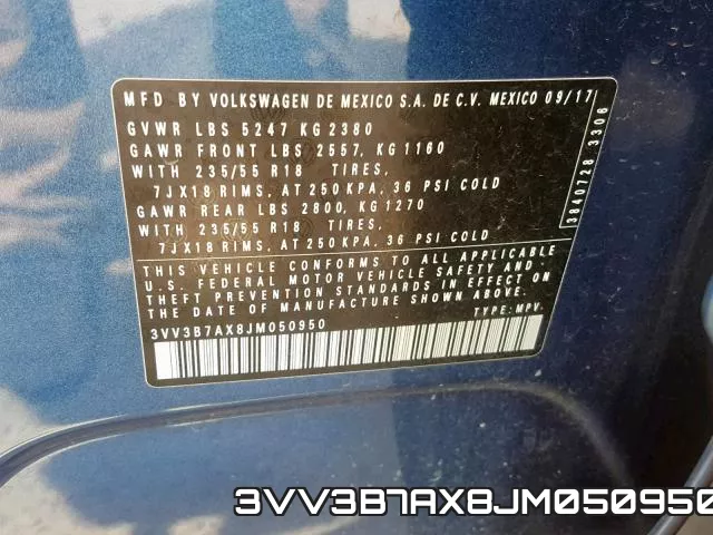 3VV3B7AX8JM050950 фото 2