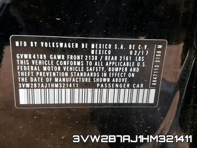 3VW2B7AJ1HM321411 фото 2