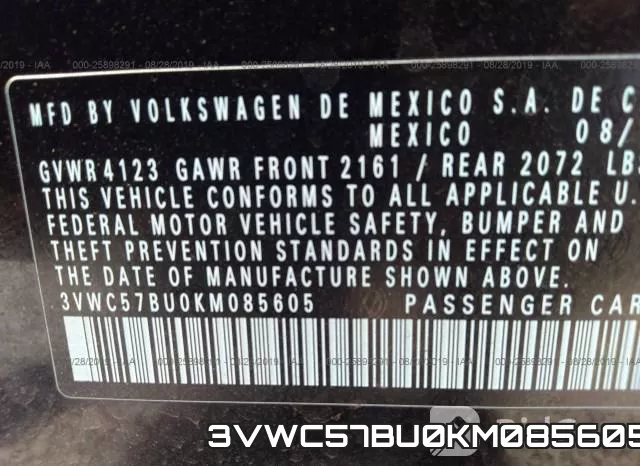 3VWC57BU0KM085605 фото 10