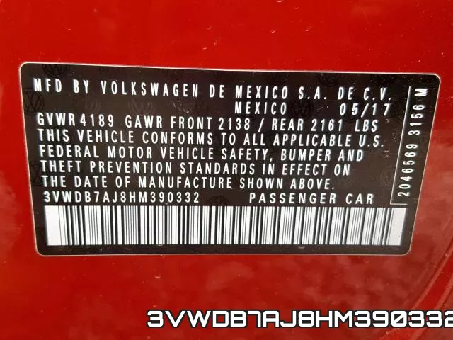 3VWDB7AJ8HM390332 фото 2