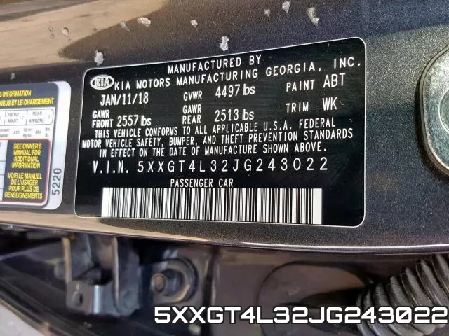5XXGT4L32JG243022 фото 2