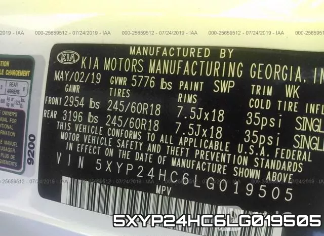 5XYP24HC6LG019505 фото 10