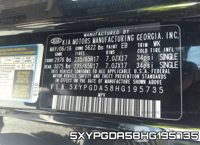 5XYPGDA58HG195735 фото 10
