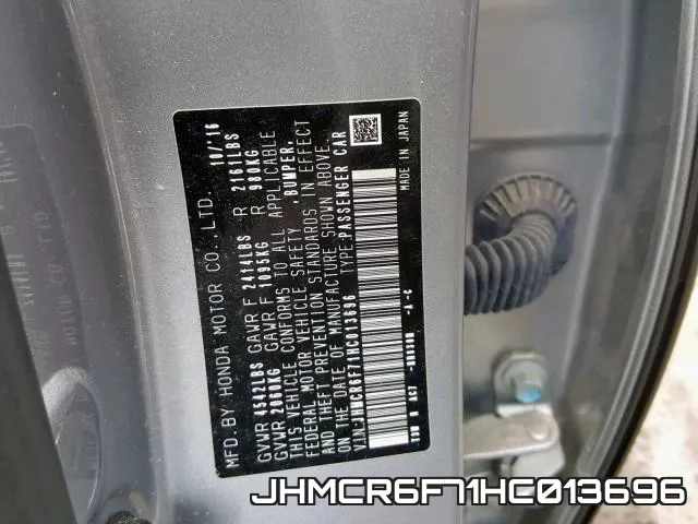 JHMCR6F71HC013696 фото 2