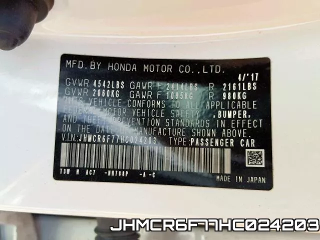 JHMCR6F77HC024203 фото 2