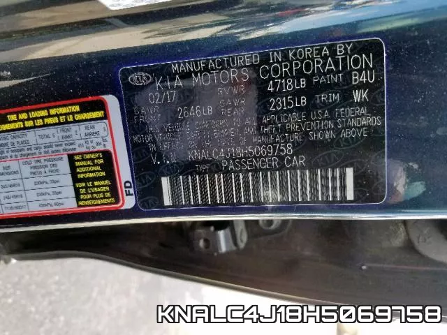 KNALC4J18H5069758 фото 2