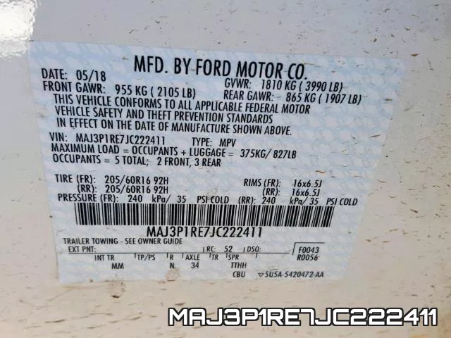 MAJ3P1RE7JC222411 фото 2