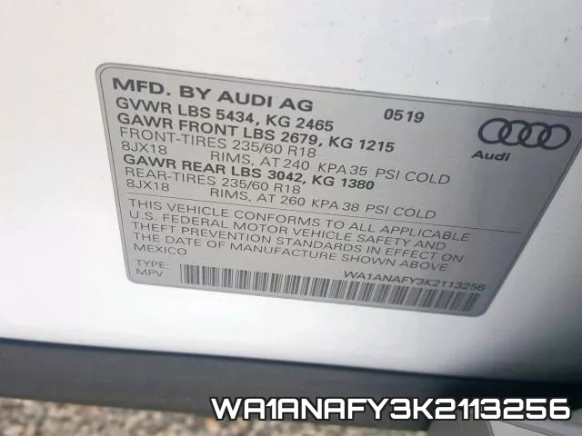 WA1ANAFY3K2113256 фото 2