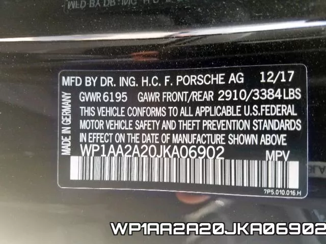 WP1AA2A20JKA06902 фото 2
