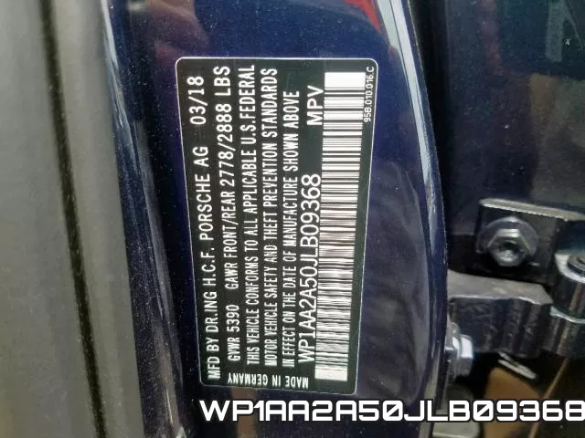 WP1AA2A50JLB09368 фото 2