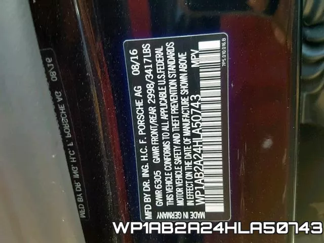 WP1AB2A24HLA50743 фото 2