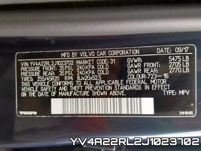 YV4A22RL2J1023702 фото 2