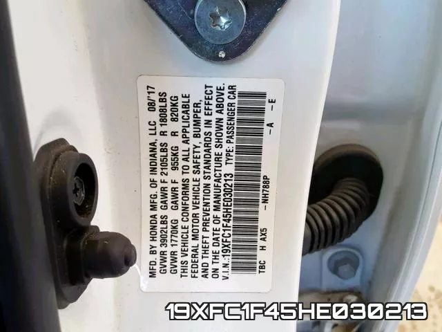 19XFC1F45HE030213 фото 2